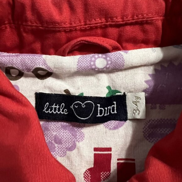 Little Bird By Jools Oliver 3-4Y Red Retro Peacoat Jacket - Picture 8 of 9